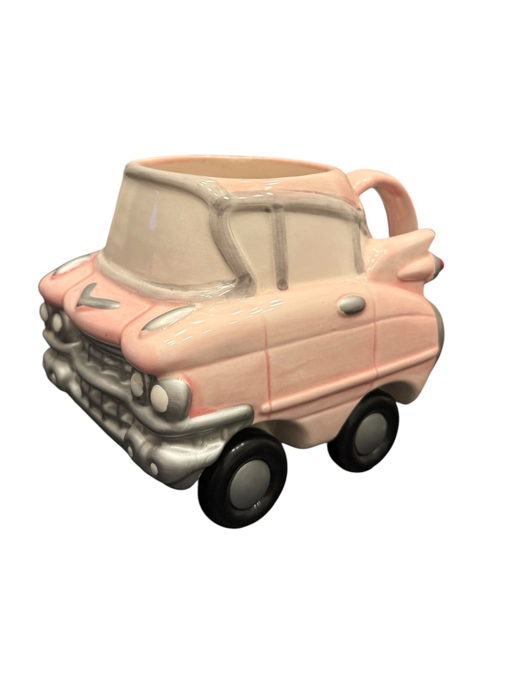 Pink Ceramic Car-Shaped Mug — Novelty Drinkware